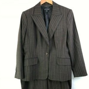 Ann Klein Gray Pinstripe Pants Suit Size 14P